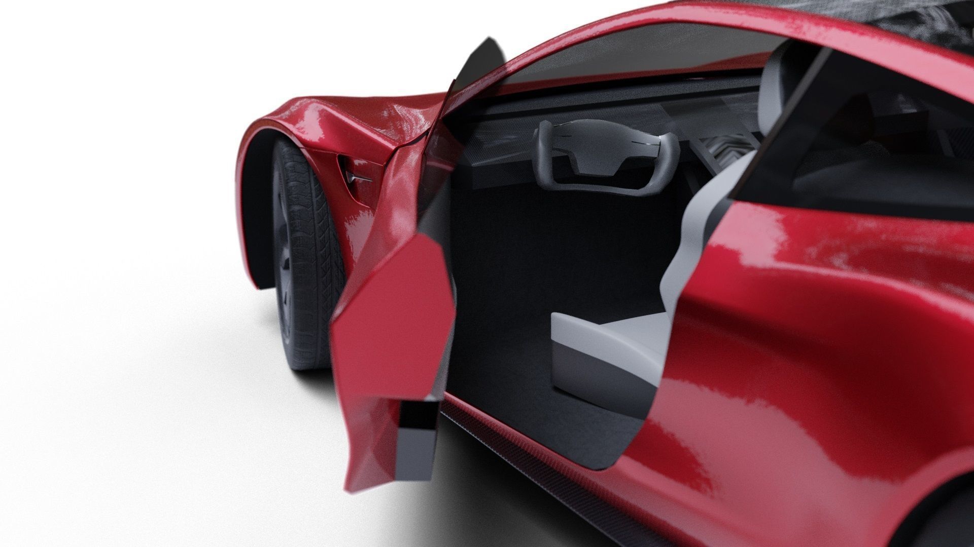 Tesla Roadster Low-poly 3D model_4