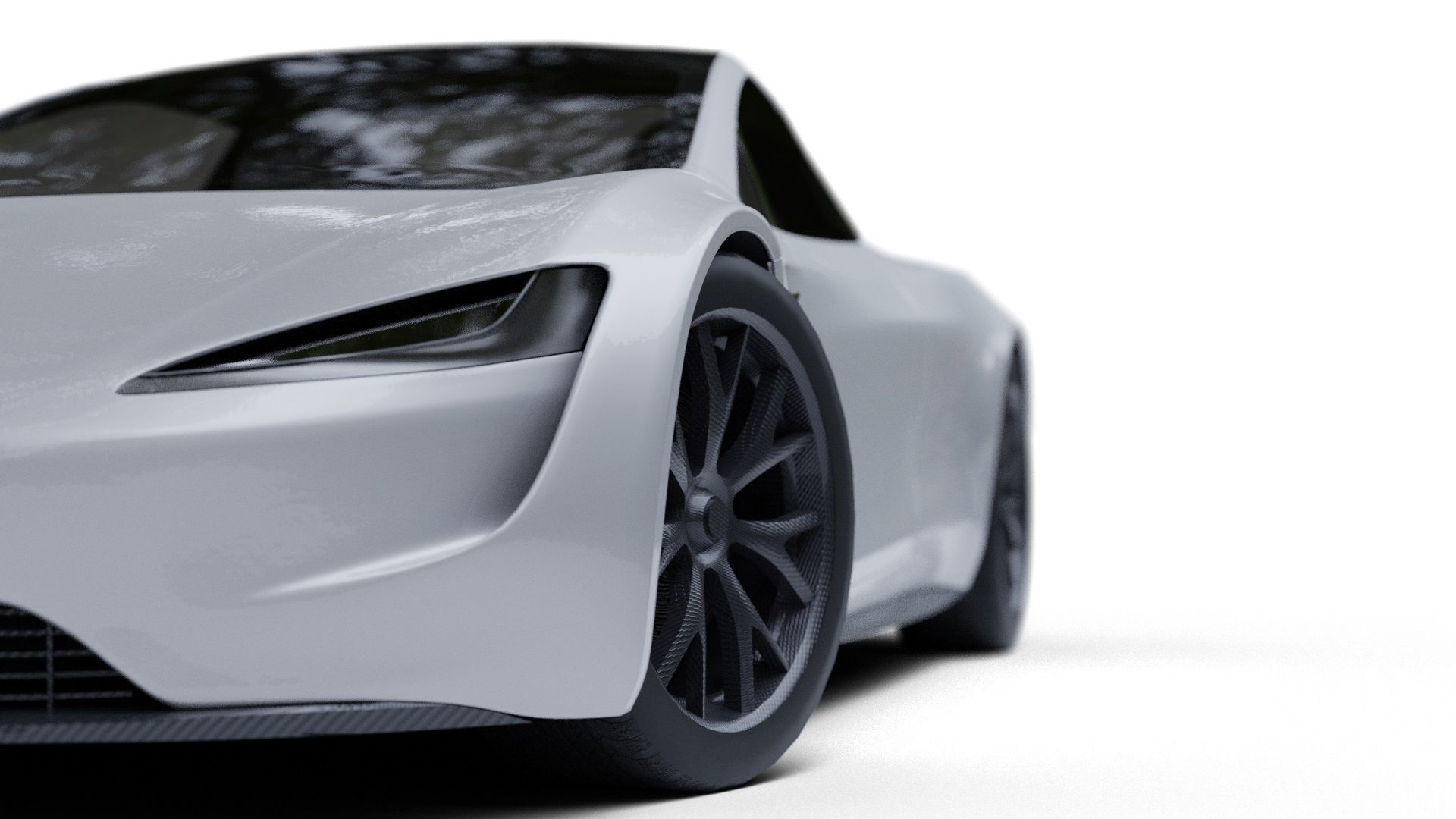 Tesla Roadster Low-poly 3D model_5