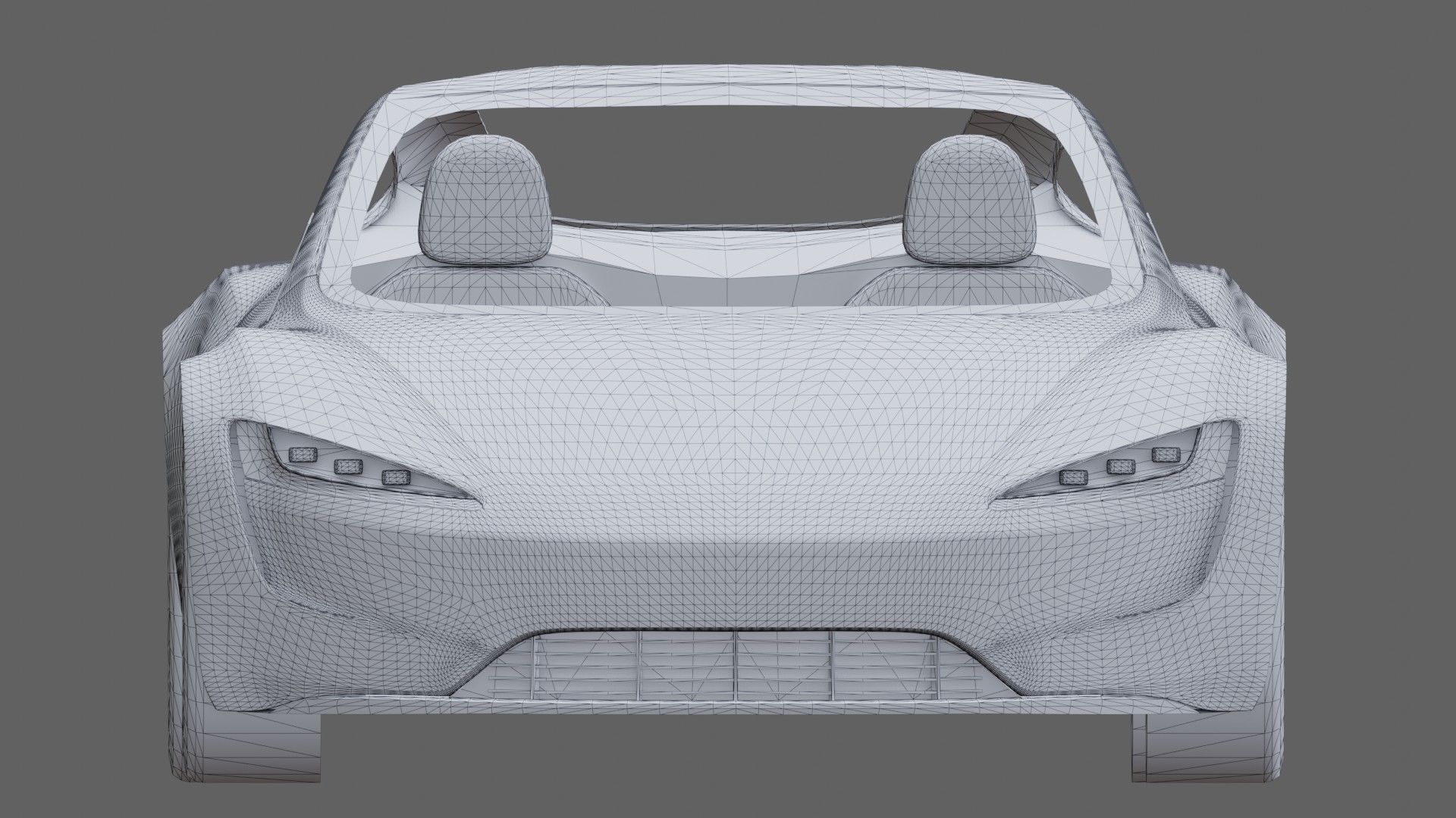 Tesla Roadster Low-poly 3D model_9