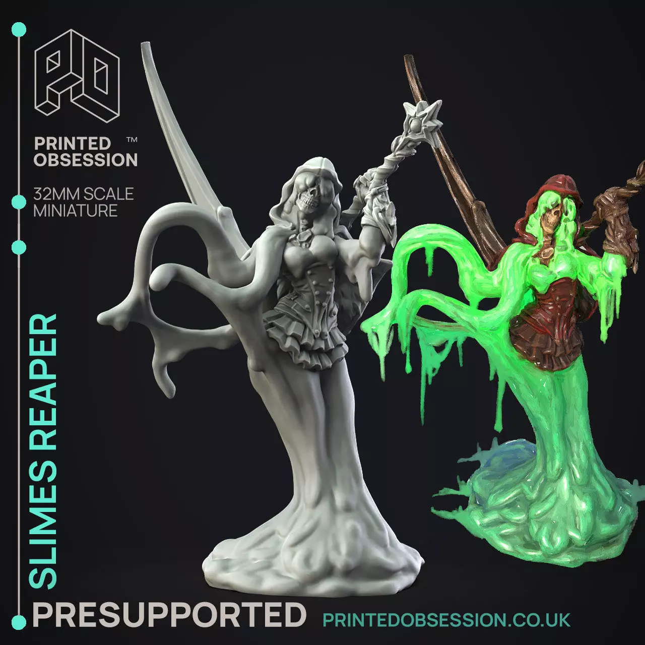 Slime Reaper - Humanoid Slime - PRESUPPORTED - 32mm scale 3D print model
