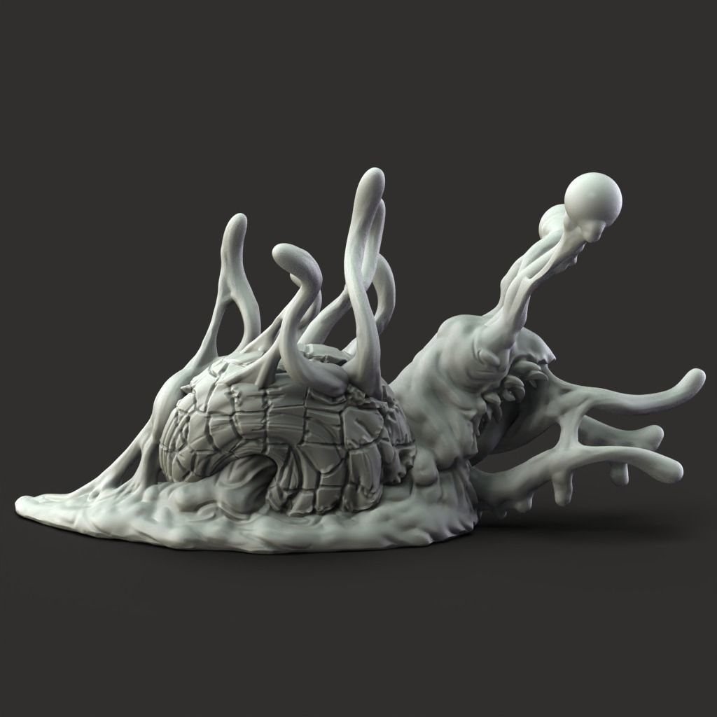 Slime Snail - Slime Creature - PRESUPPORTED - 32mm scale 3D print model_11