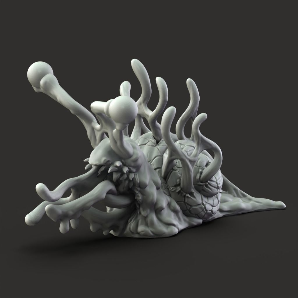 Slime Snail - Slime Creature - PRESUPPORTED - 32mm scale 3D print model_9