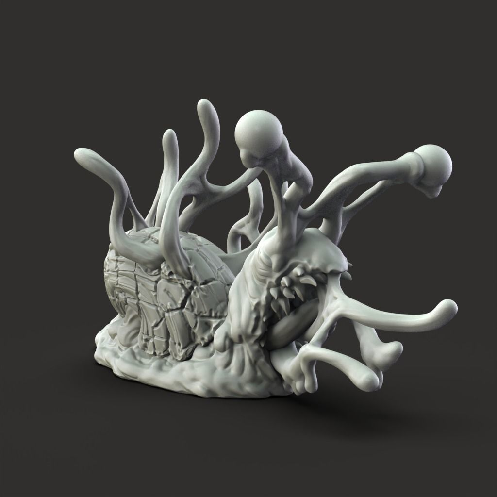 Slime Snail - Slime Creature - PRESUPPORTED - 32mm scale 3D print model_10