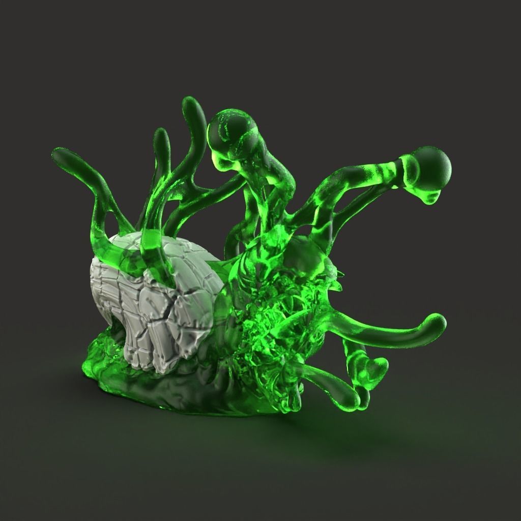 Slime Snail - Slime Creature - PRESUPPORTED - 32mm scale 3D print model_6