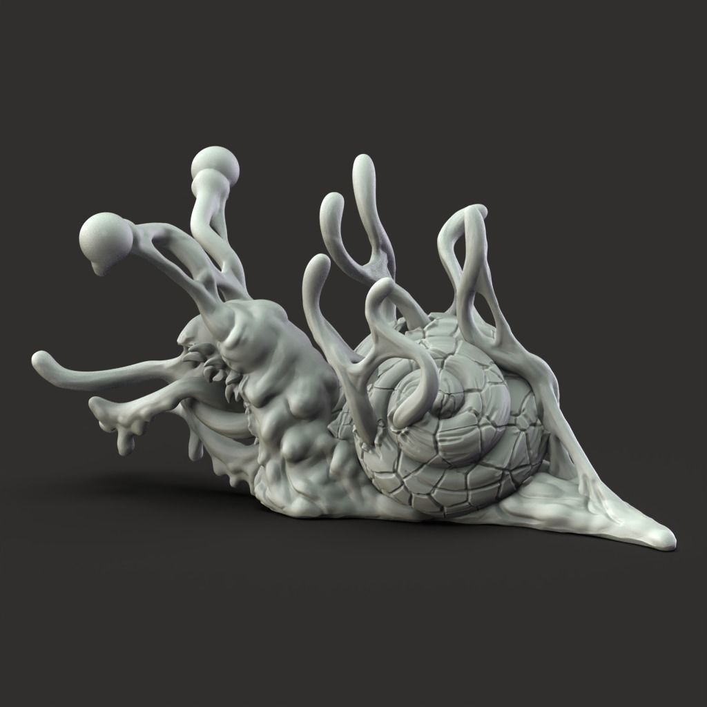 Slime Snail - Slime Creature - PRESUPPORTED - 32mm scale 3D print model_12
