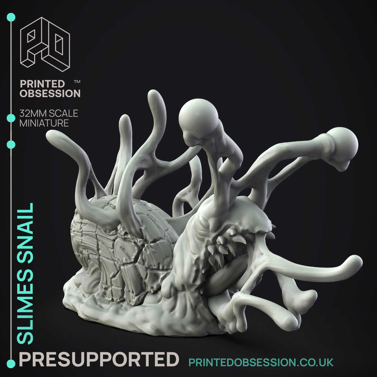 Slime Snail - Slime Creature - PRESUPPORTED - 32mm scale 3D print model_2
