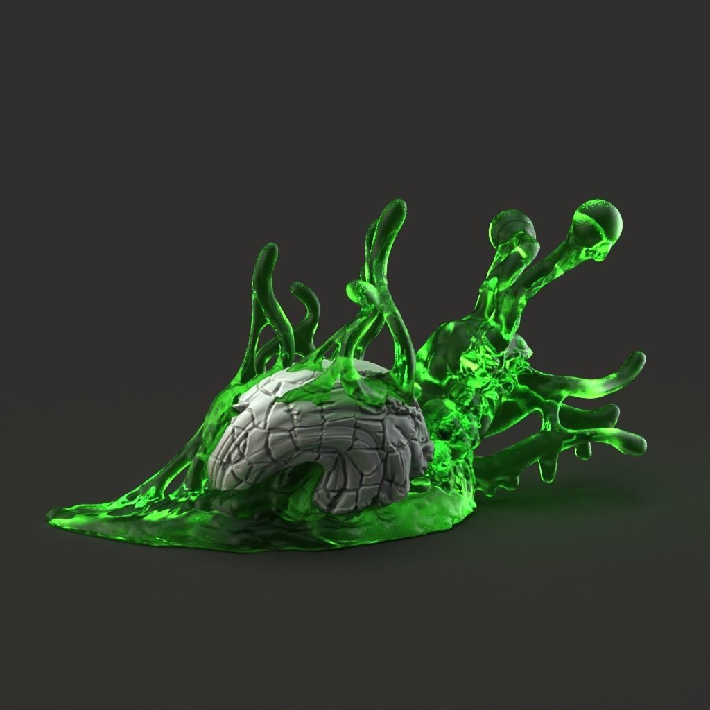 Slime Snail - Slime Creature - PRESUPPORTED - 32mm scale 3D print model_7