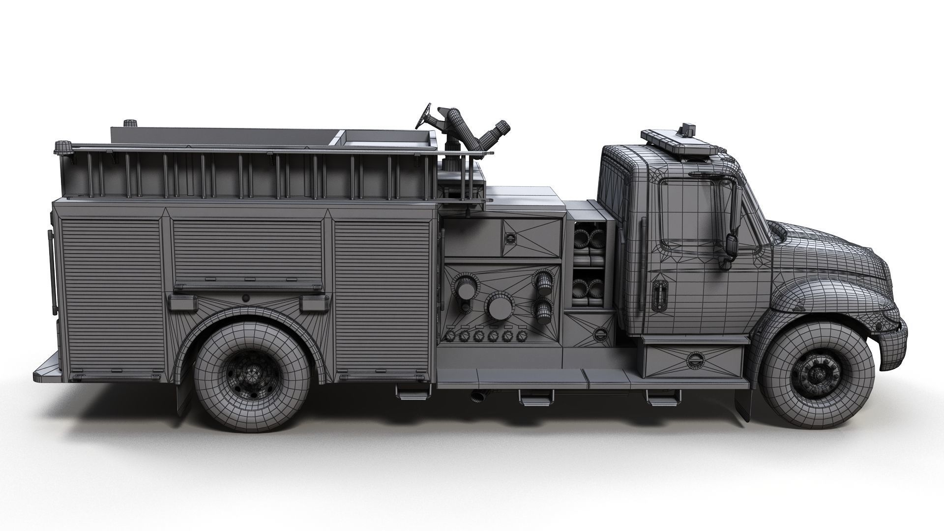 Durastar Firetruck Truck Low-poly 3D model_11