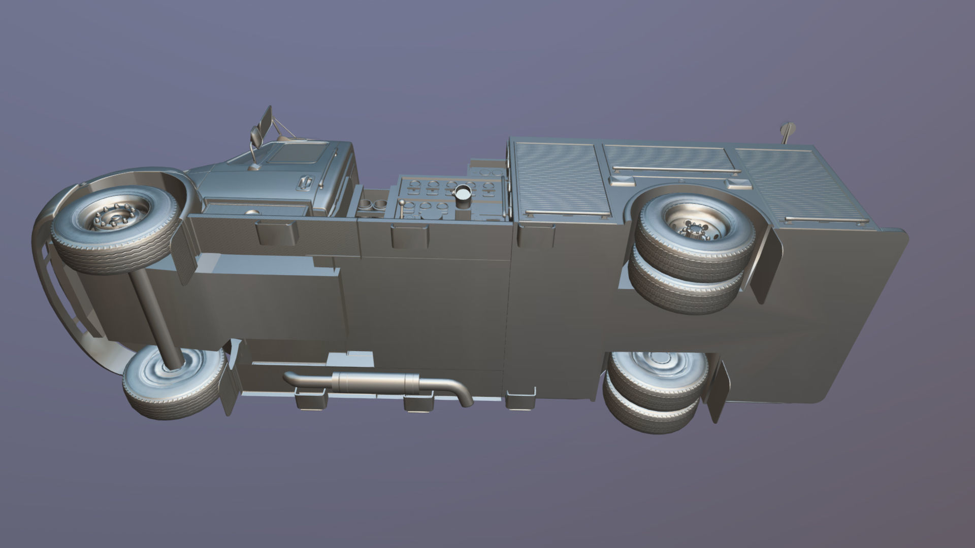 Durastar Firetruck Truck Low-poly 3D model_34