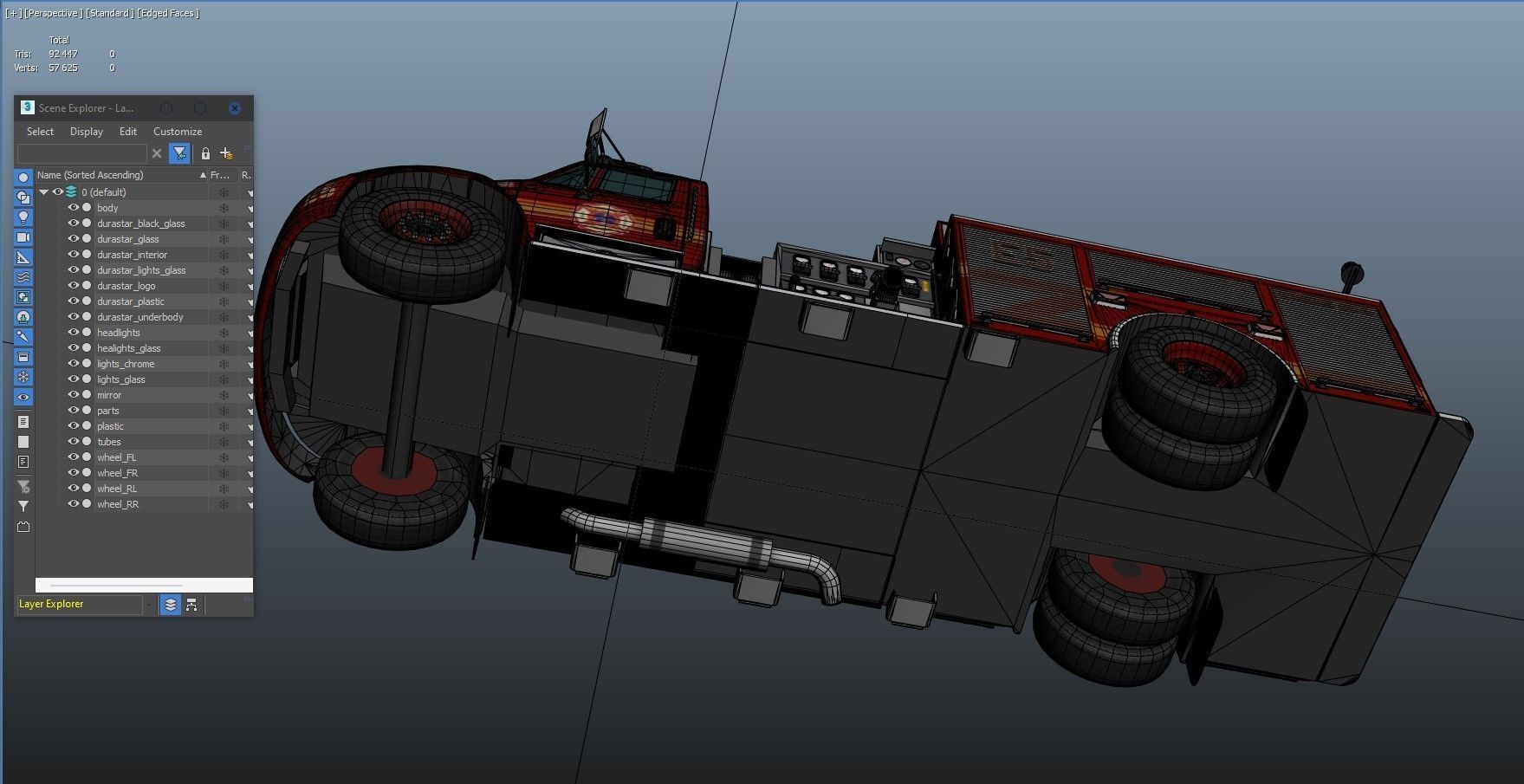 Durastar Firetruck Truck Low-poly 3D model_41