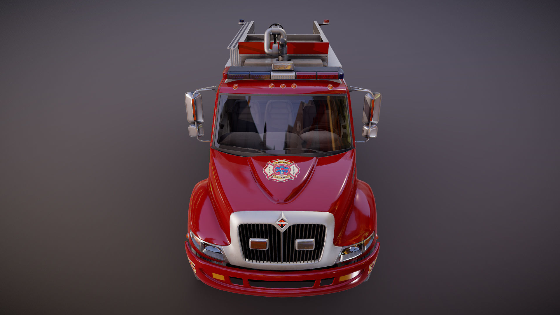 Durastar Firetruck Truck Low-poly 3D model_23