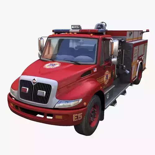 Durastar Firetruck Truck Low-poly 3D model Durastar Firetruck Truck Low-poly 3D model