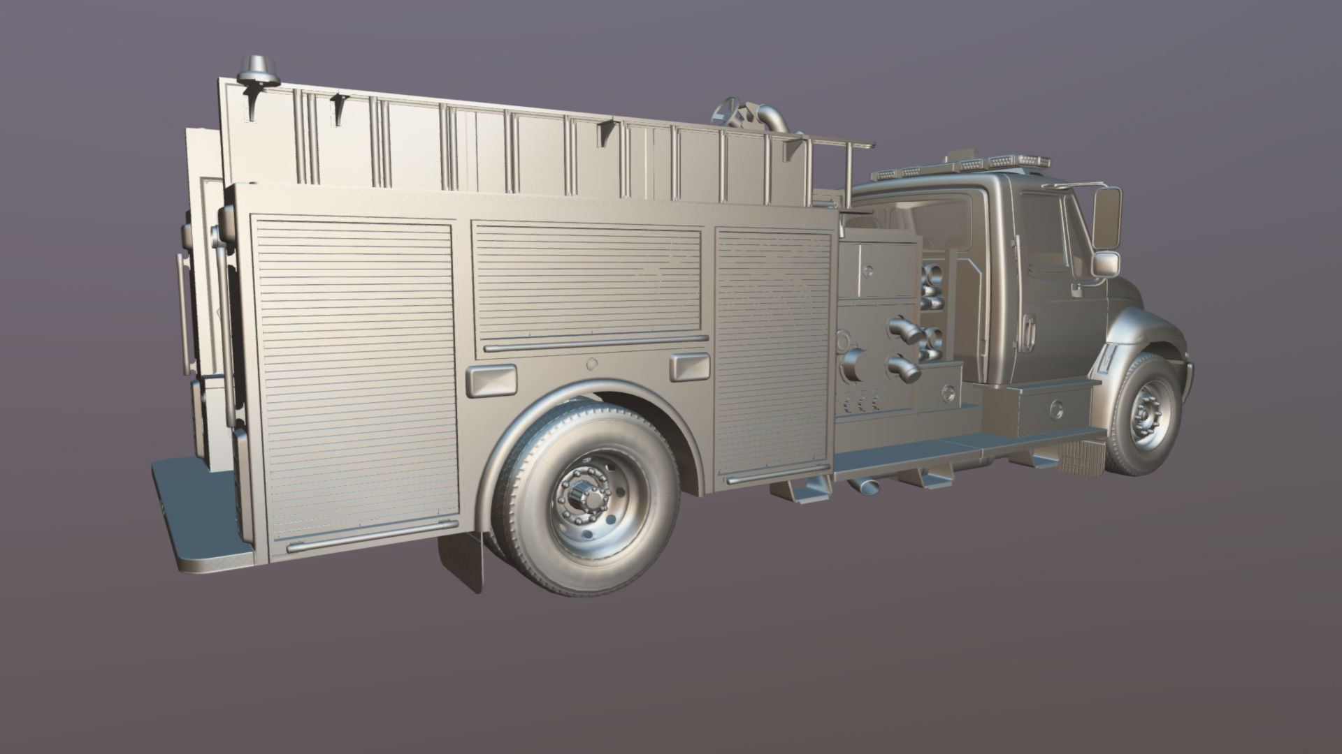 Durastar Firetruck Truck Low-poly 3D model_33