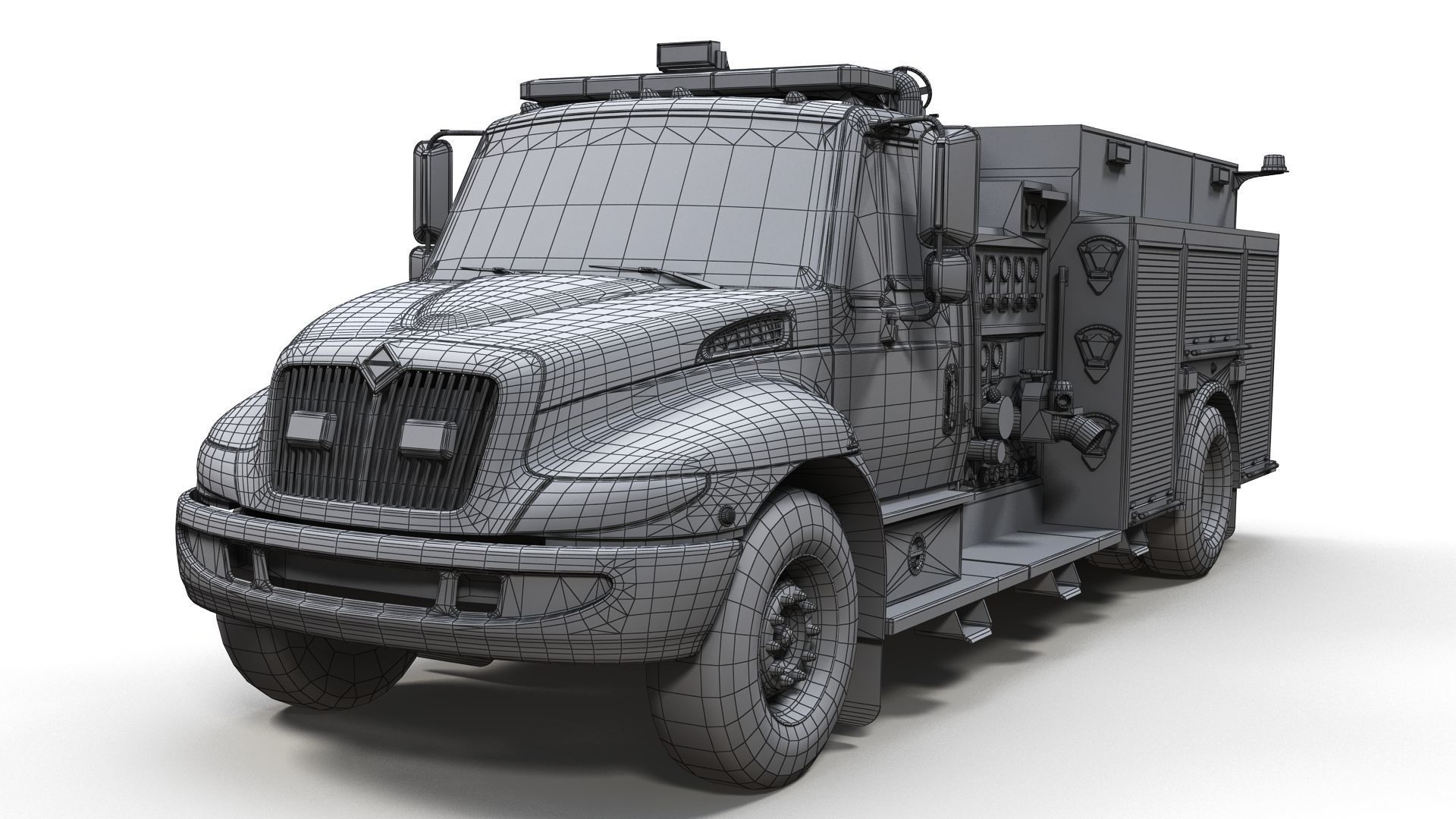 Durastar Firetruck Truck Low-poly 3D model_14