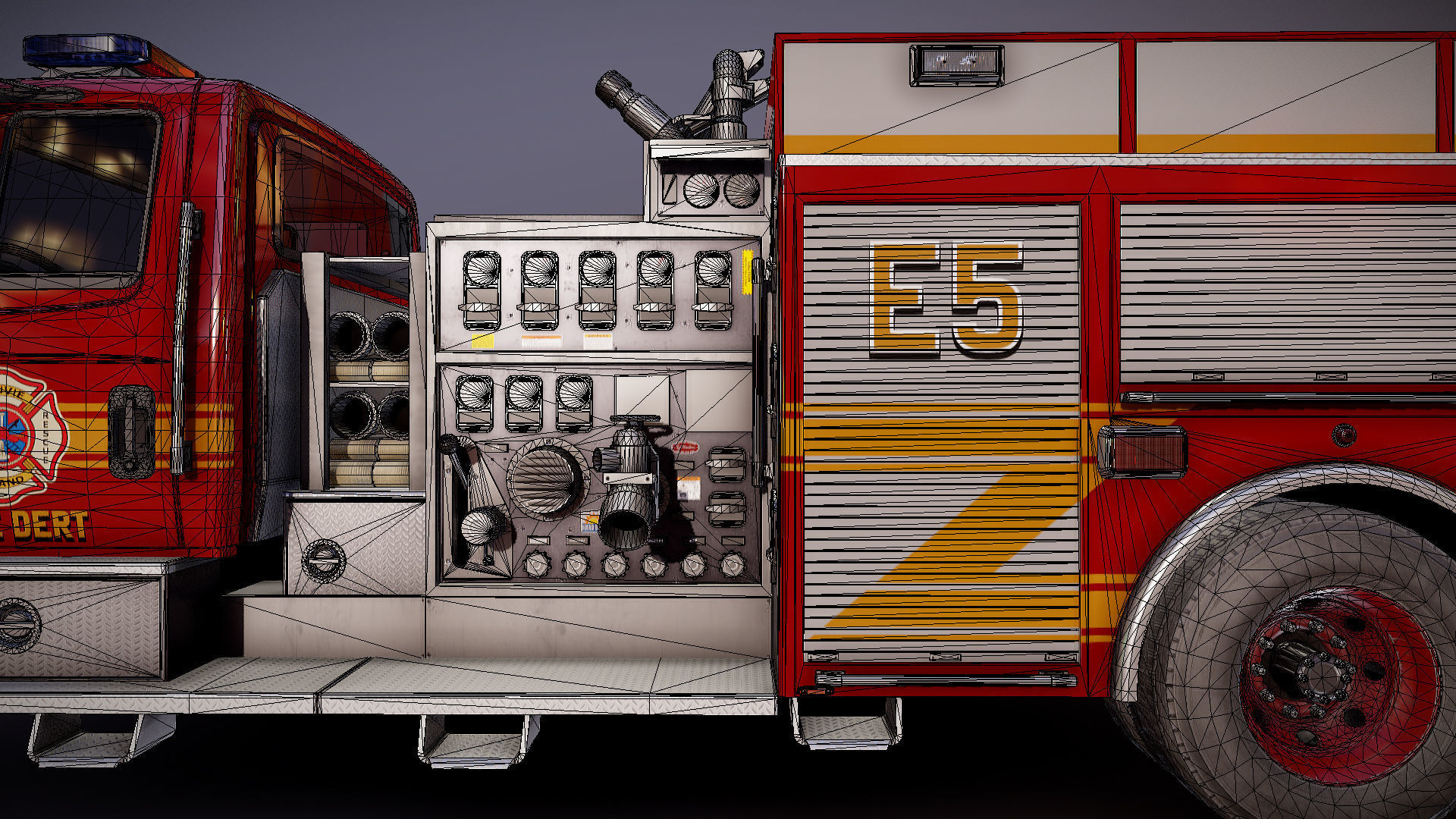 Durastar Firetruck Truck Low-poly 3D model_29