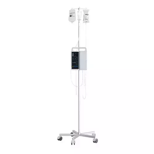 hospital drip stand with bag Low-poly 3D model