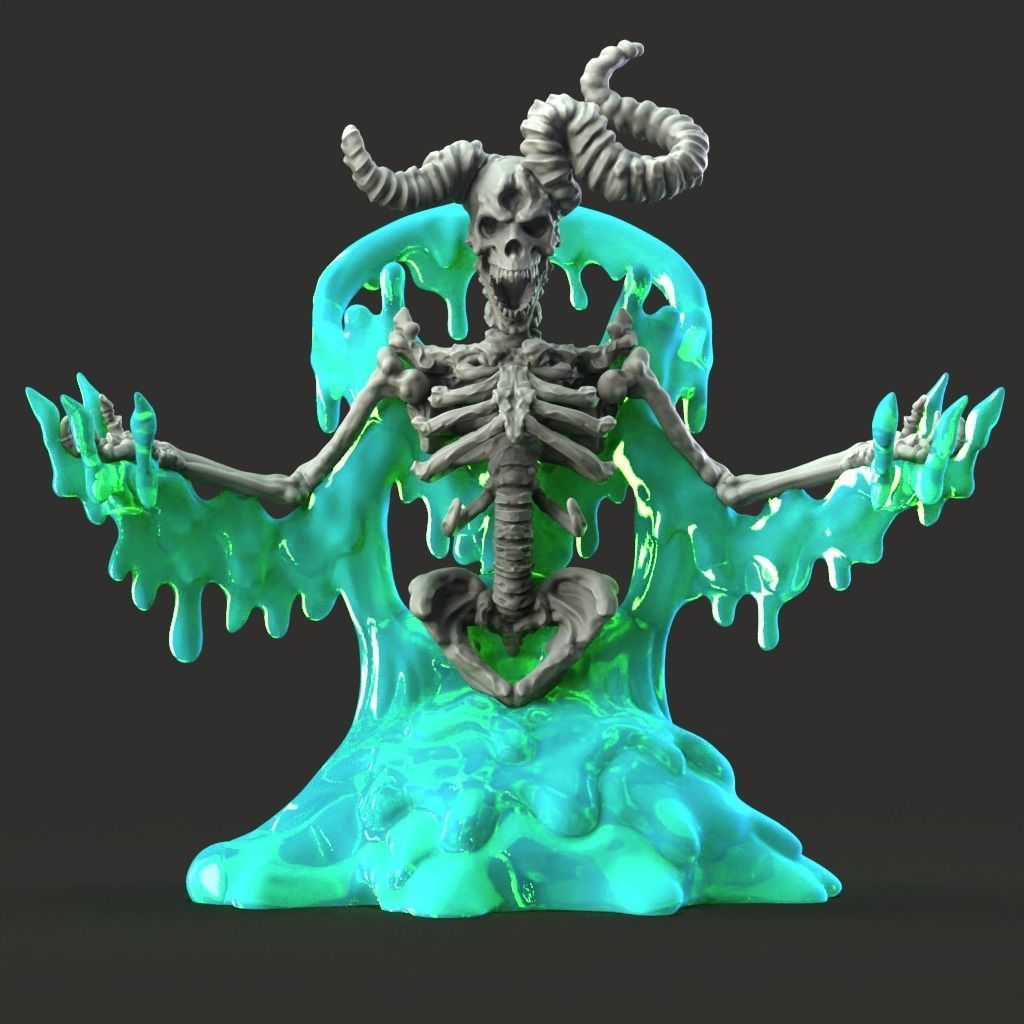 Slime Demon - Slim Boss Monster - PRESUPPORTED - 32mm scale 3D print model_7