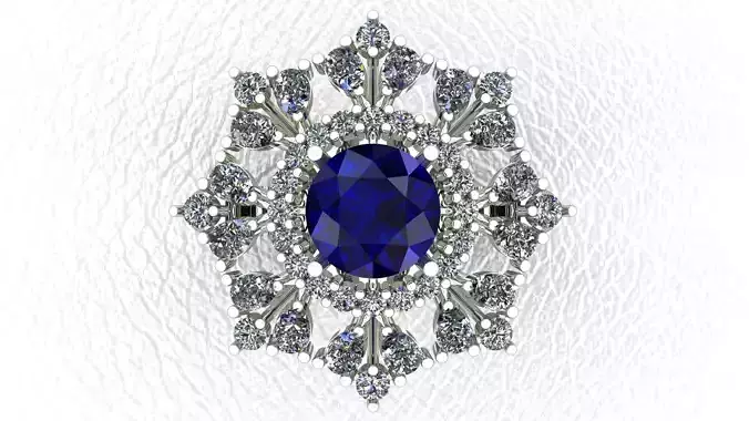 Round Sapphire Engagement ring 3d model 3D print model