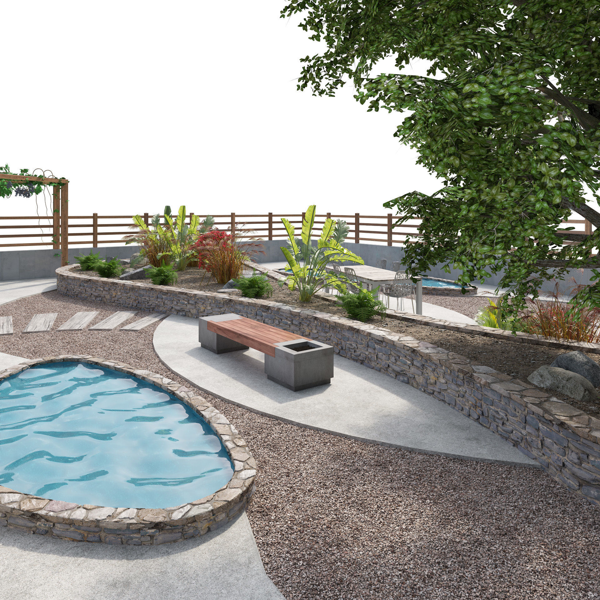 Classic park landscape 3d model 3D model_2