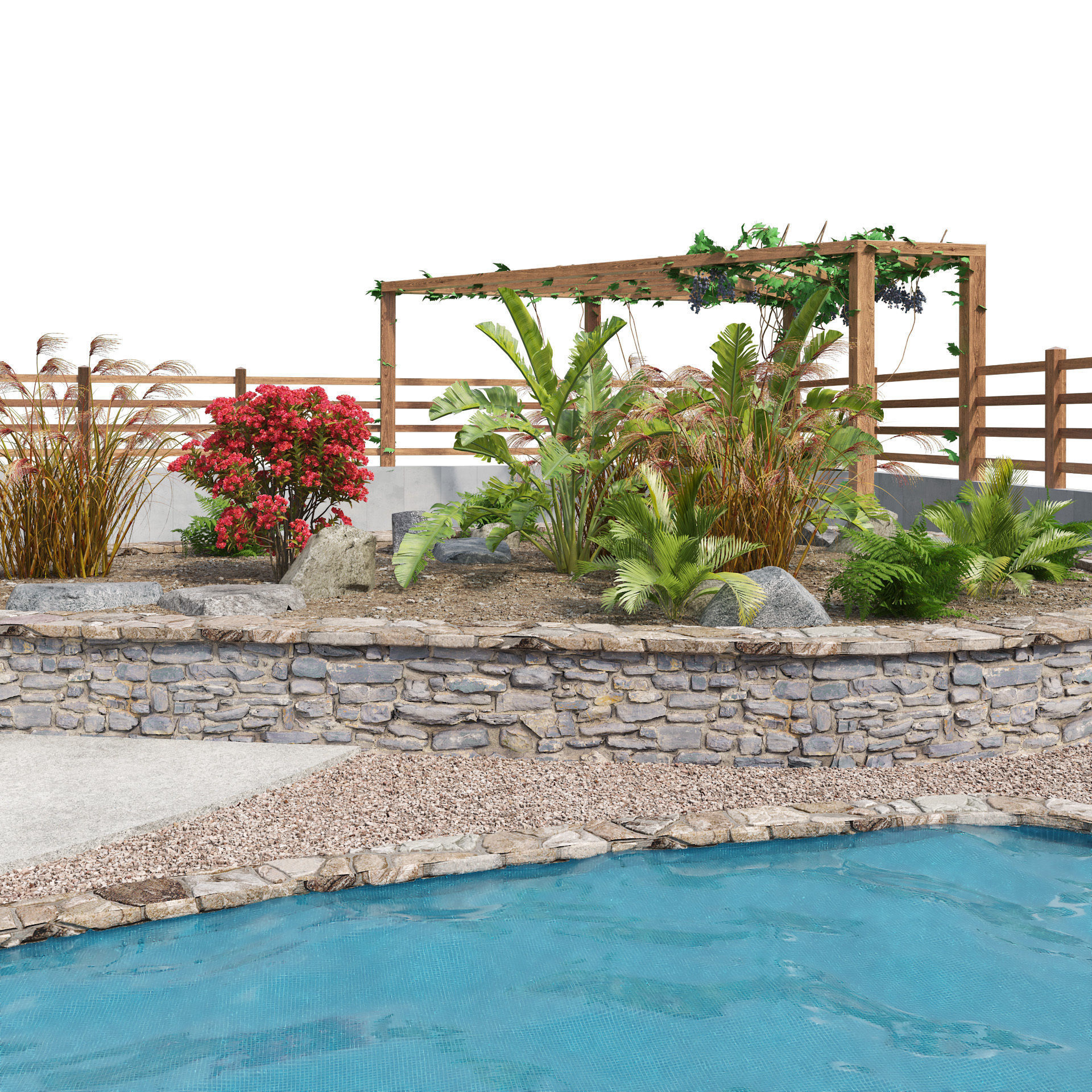 Classic park landscape 3d model 3D model_3