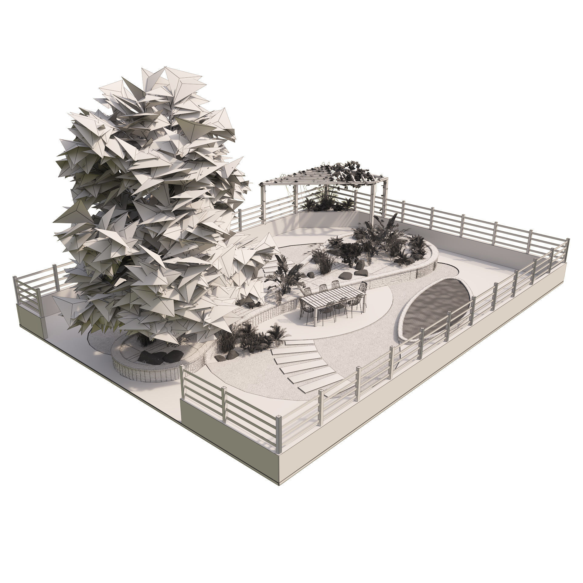 Classic park landscape 3d model 3D model_6