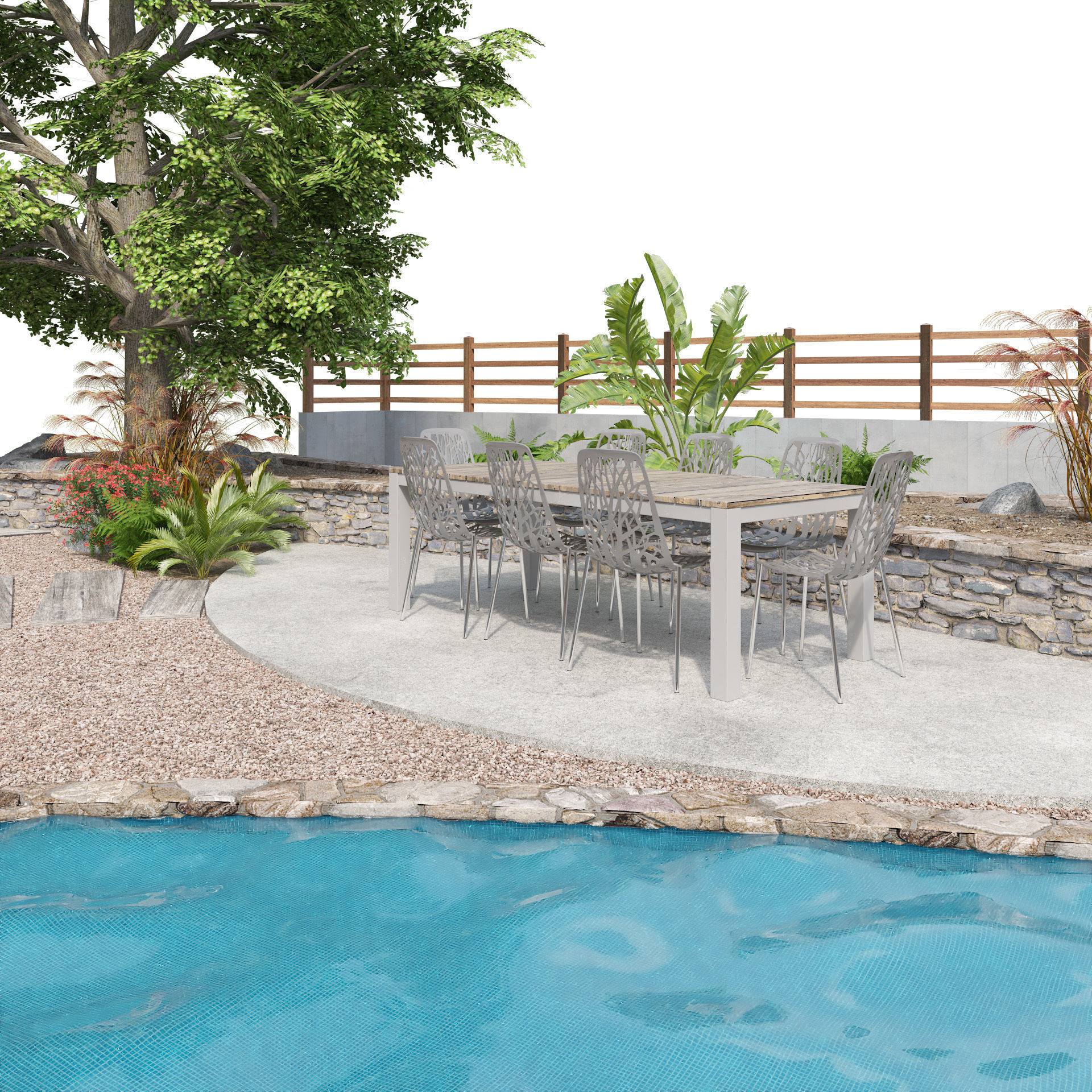 Classic park landscape 3d model 3D model_4