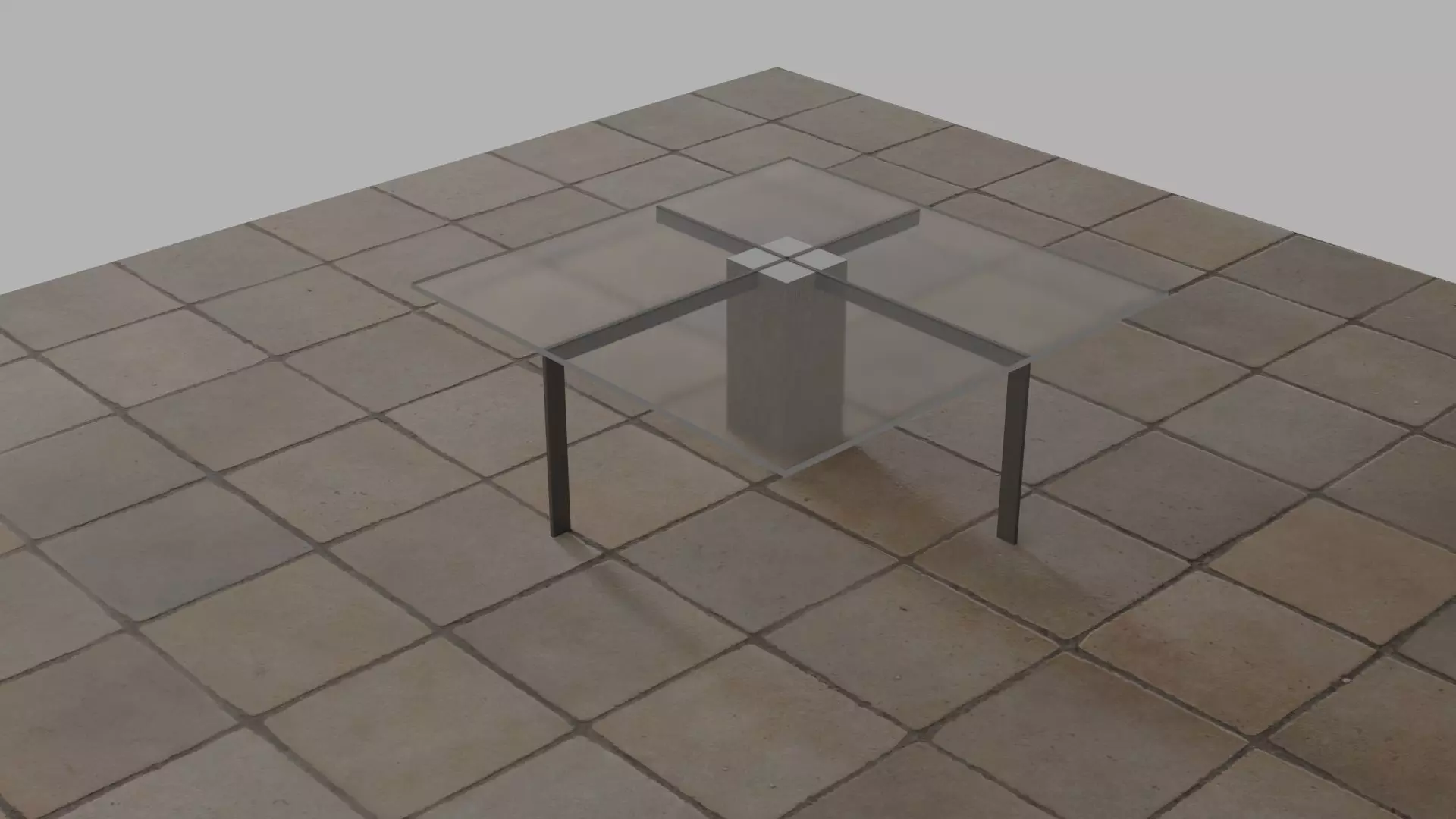 Glass coffee table model Free low-poly 3D model