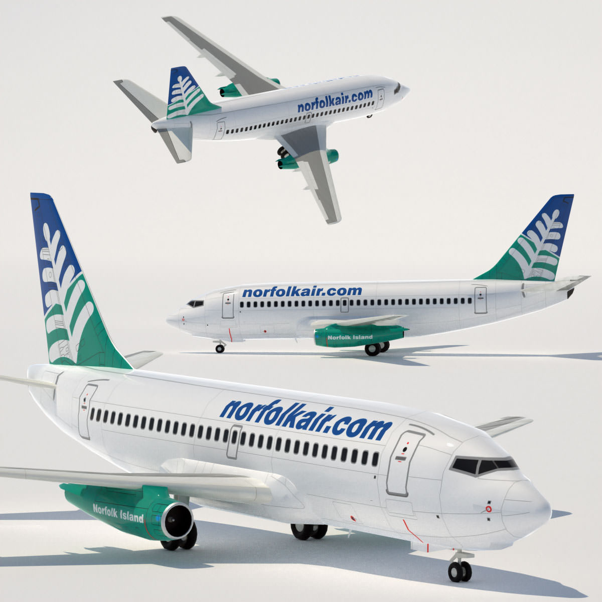 737 200 Collection Eight Oceania Airlines 3D model_6