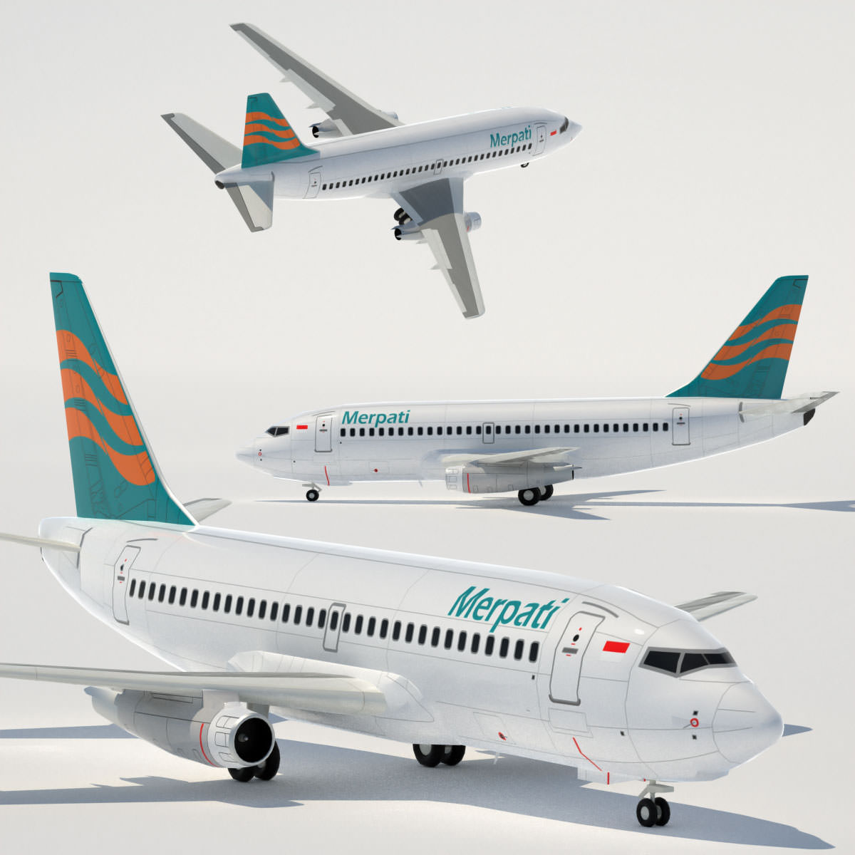 737 200 Collection Eight Oceania Airlines 3D model_5