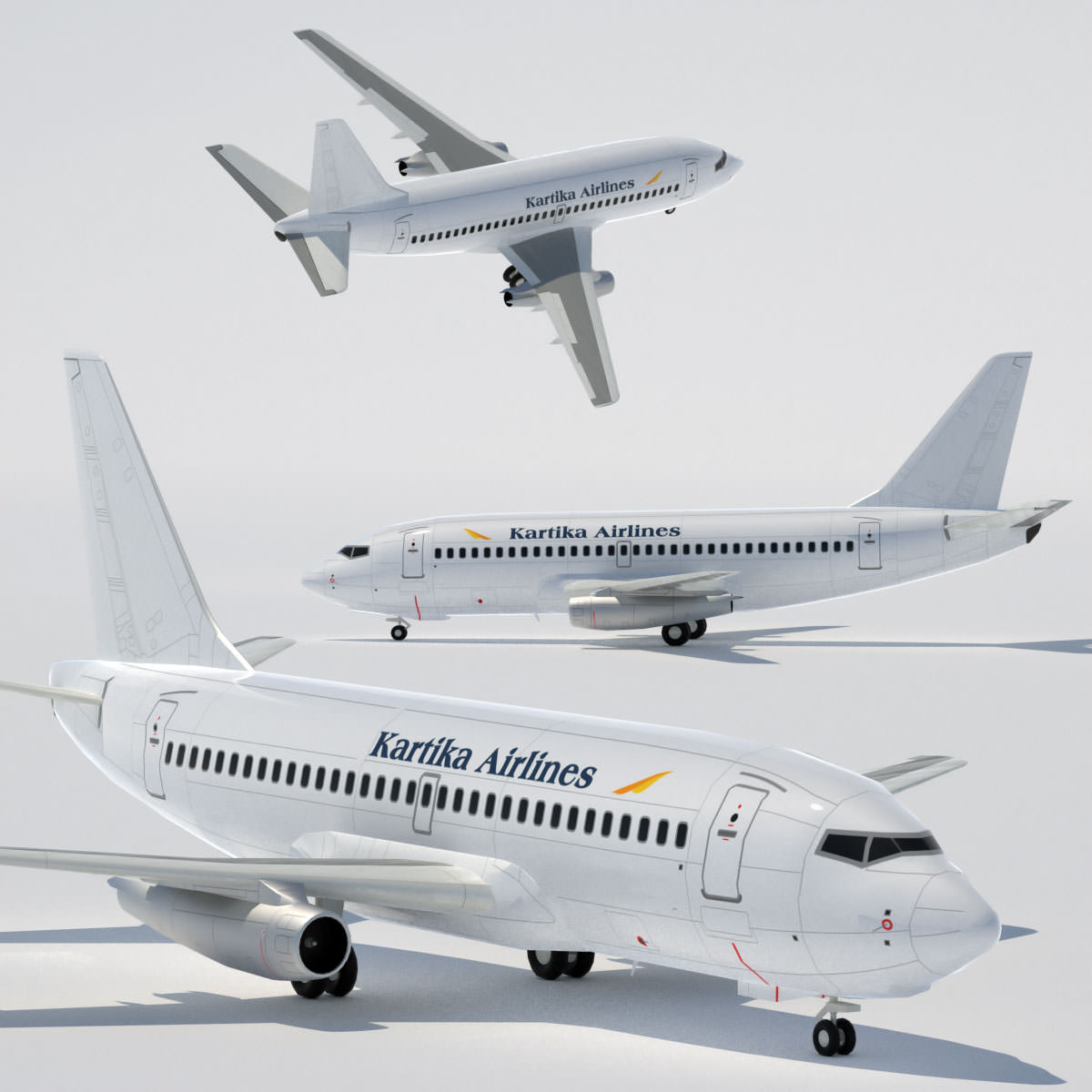 737 200 Collection Eight Oceania Airlines 3D model_3