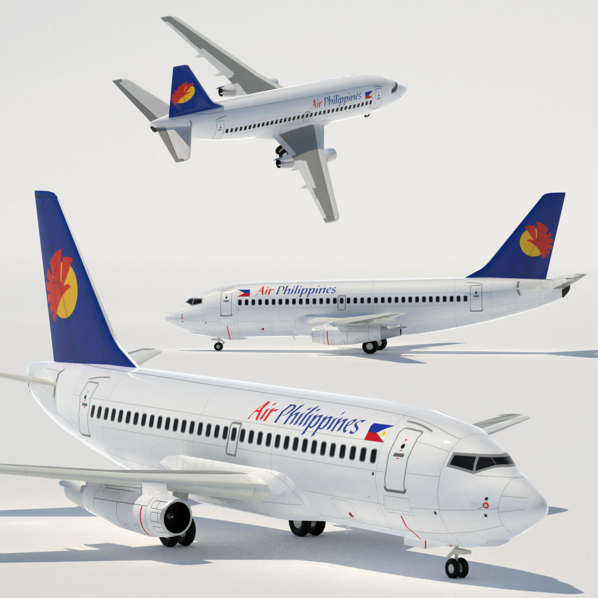 737 200 Collection Eight Oceania Airlines 3D model_1