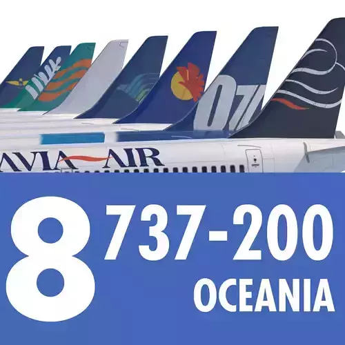 737 200 Collection Eight Oceania Airlines 3D model