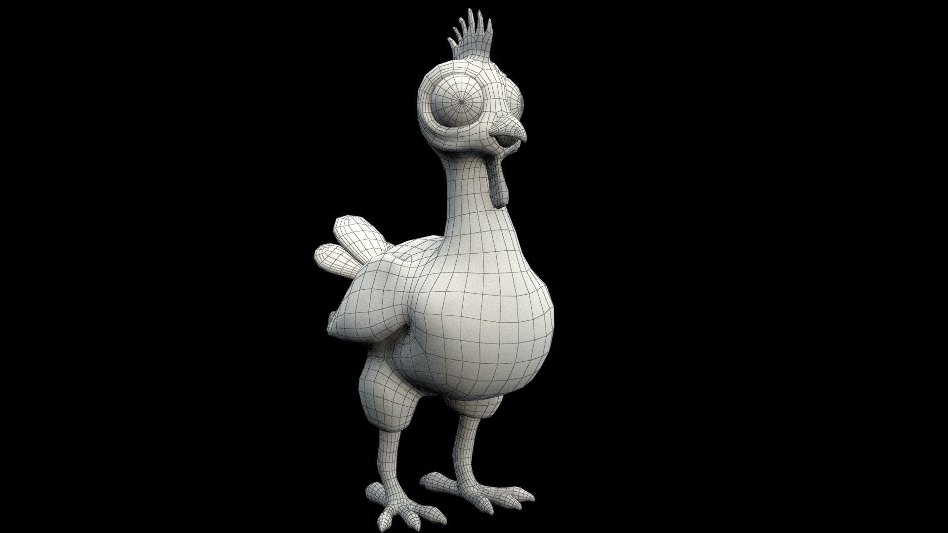 cartoon chicken Low-poly 3D model_10