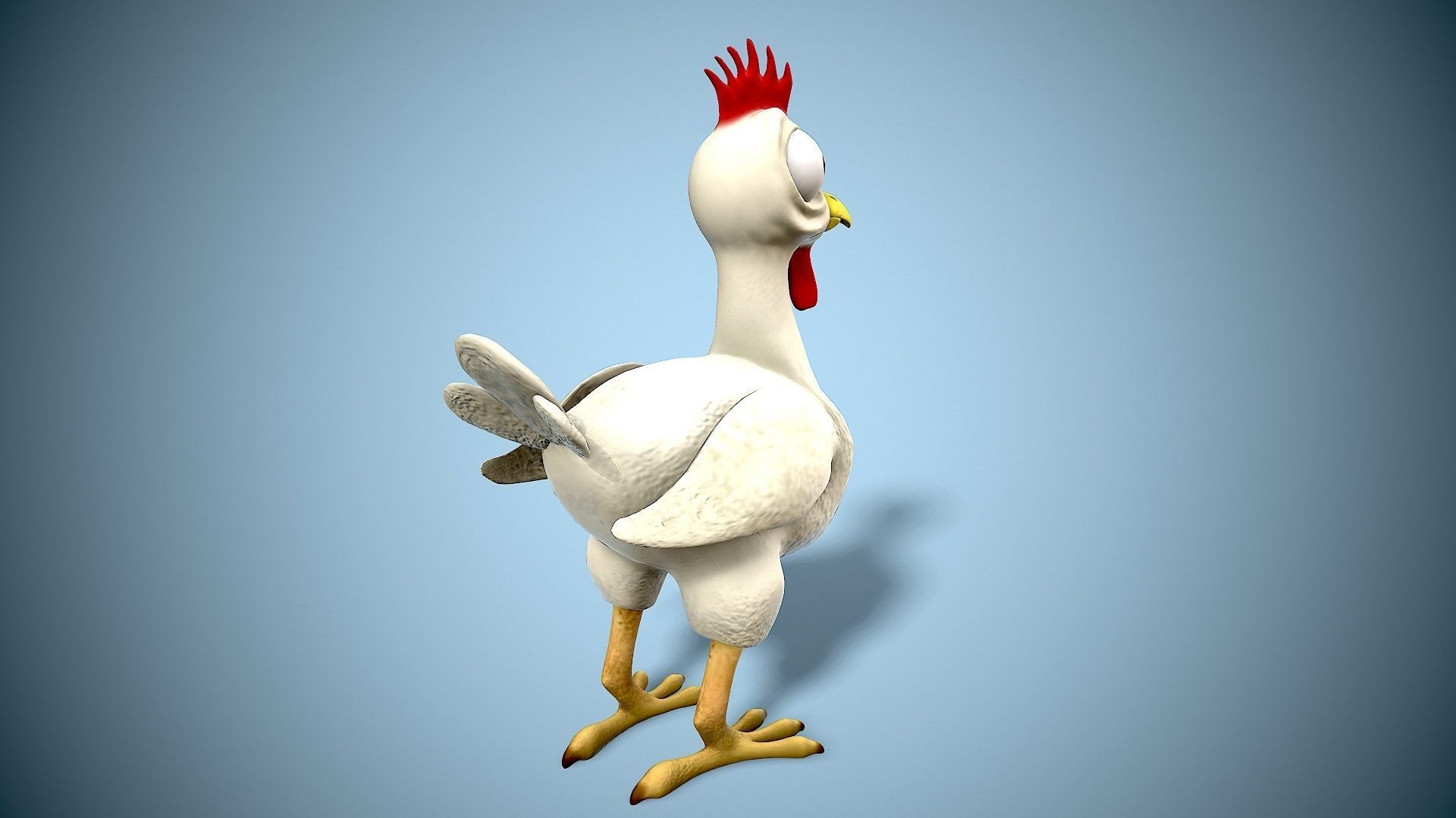 cartoon chicken Low-poly 3D model_4