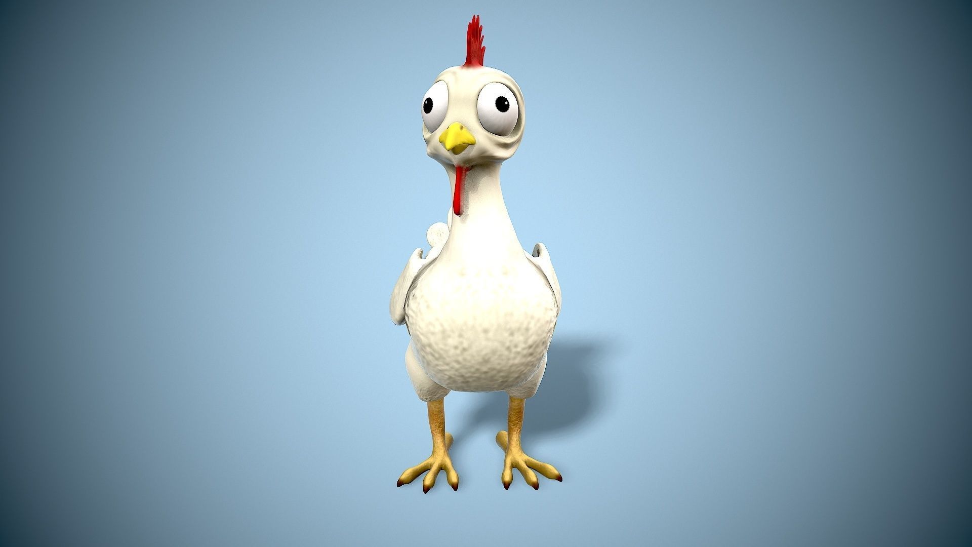cartoon chicken Low-poly 3D model_6