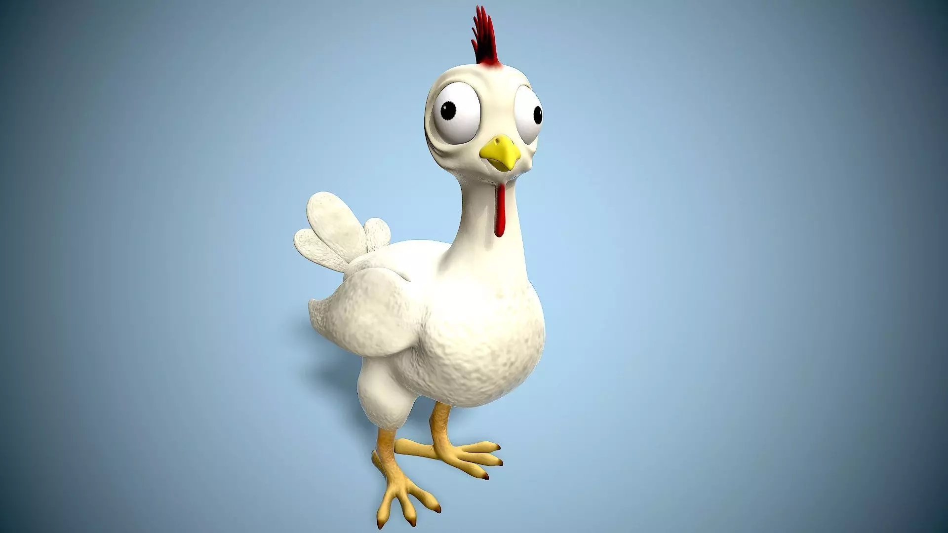 cartoon chicken Low-poly 3D model_0