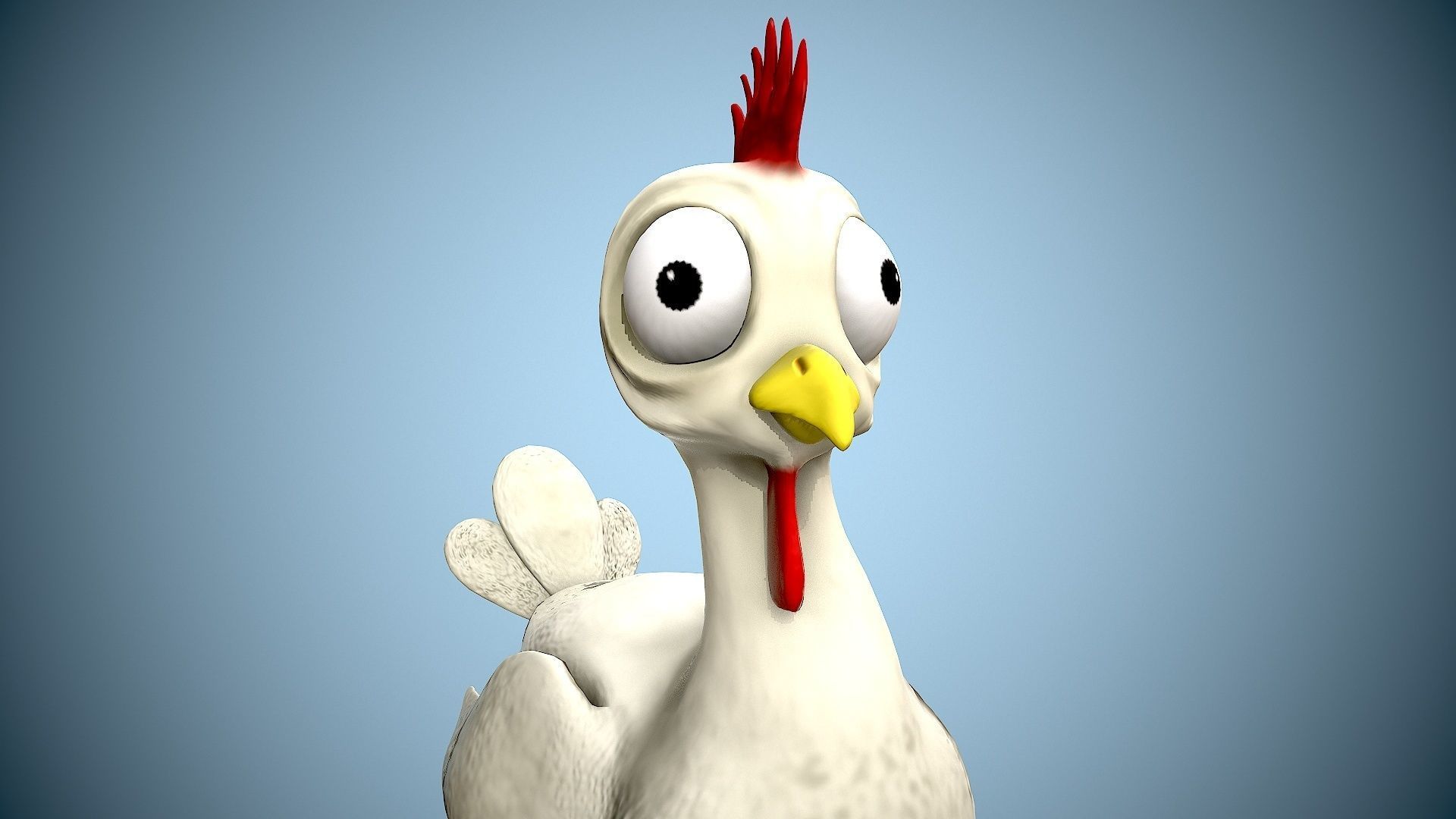 cartoon chicken Low-poly 3D model_7