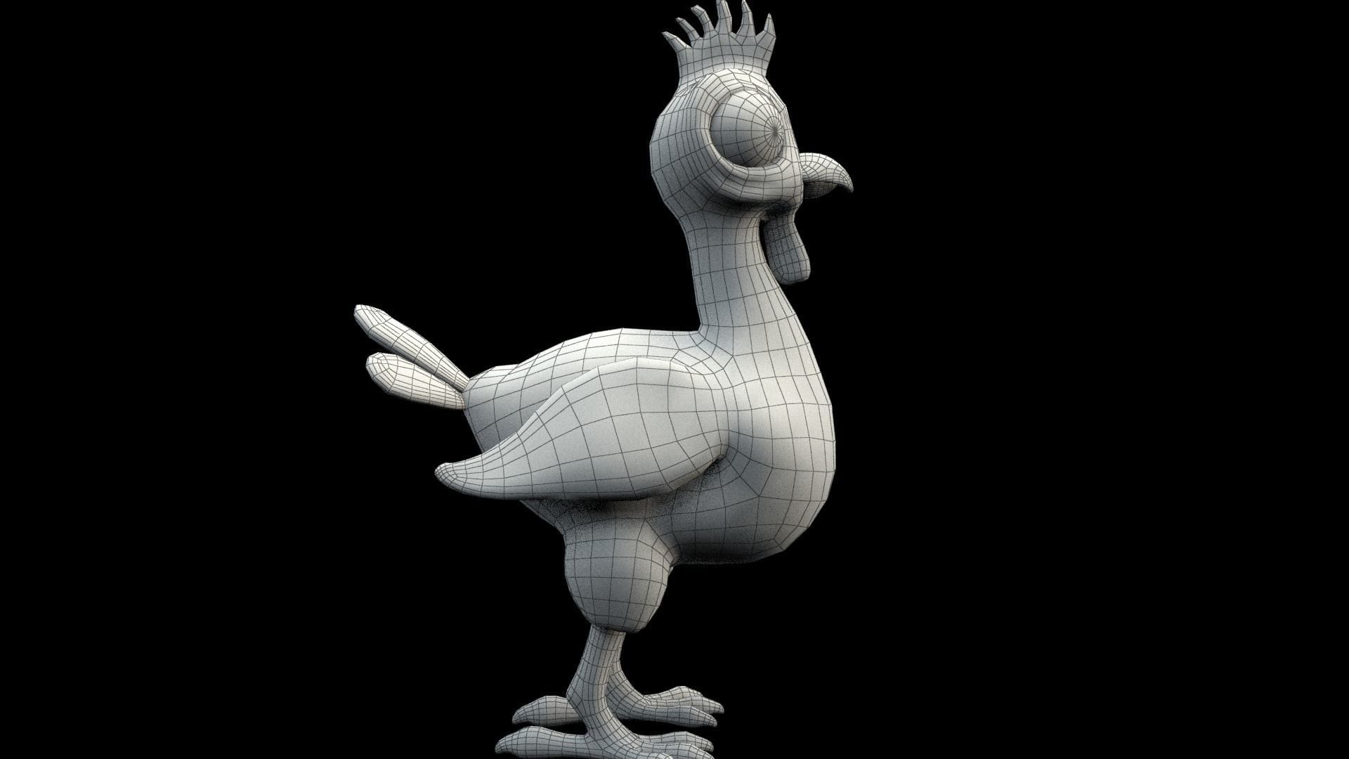 cartoon chicken Low-poly 3D model_11
