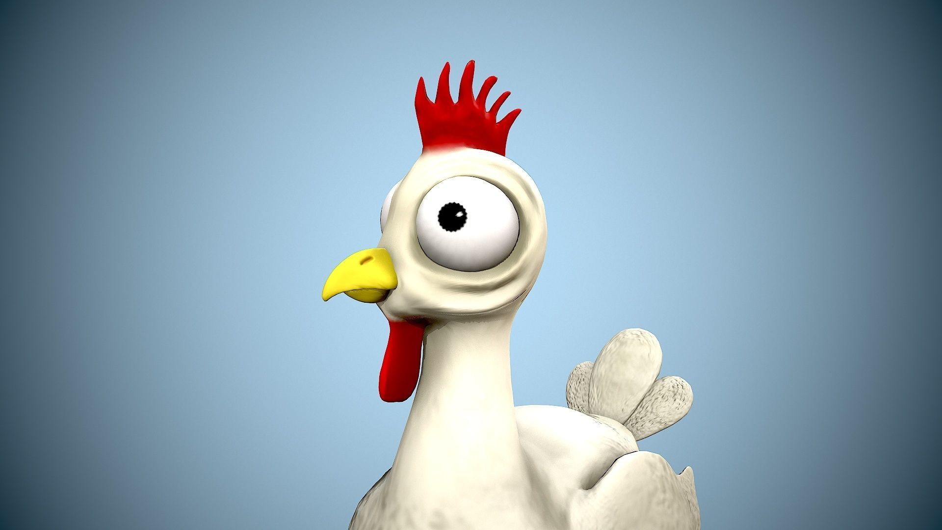 cartoon chicken Low-poly 3D model_8