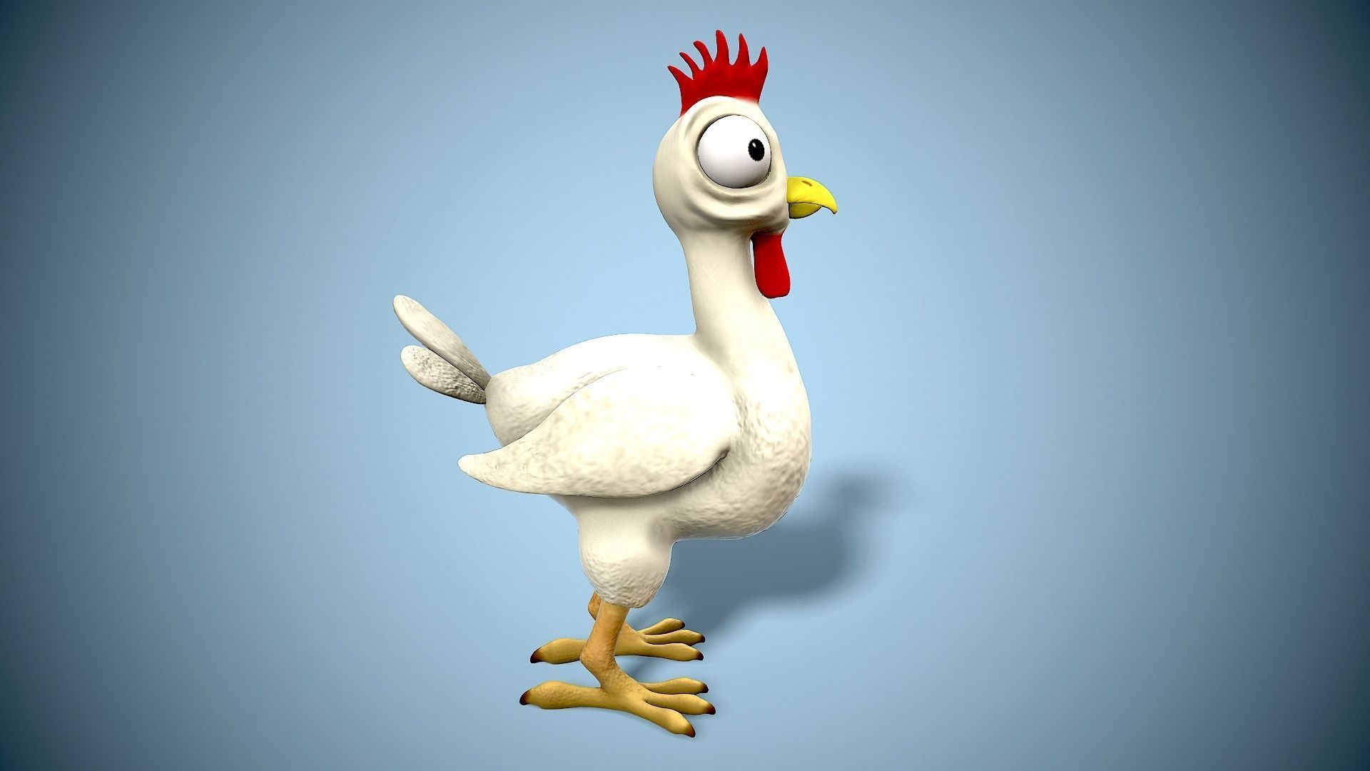 cartoon chicken Low-poly 3D model_3