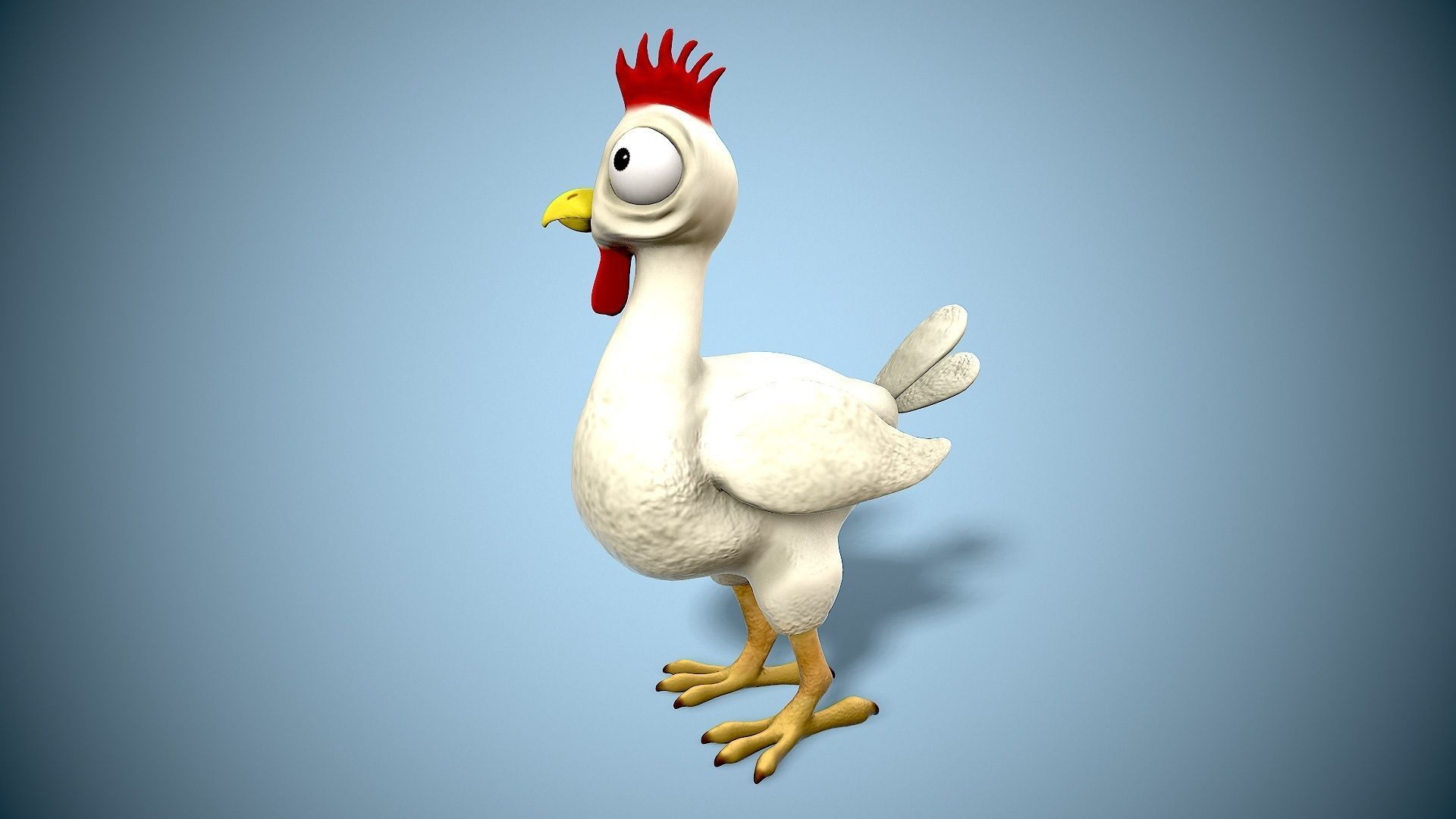 cartoon chicken Low-poly 3D model_5