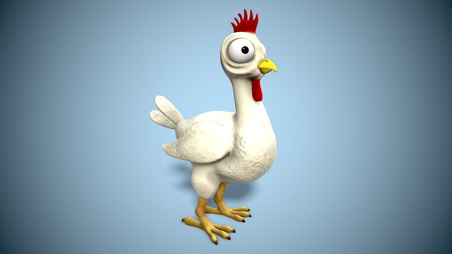 cartoon chicken Low-poly 3D model_2