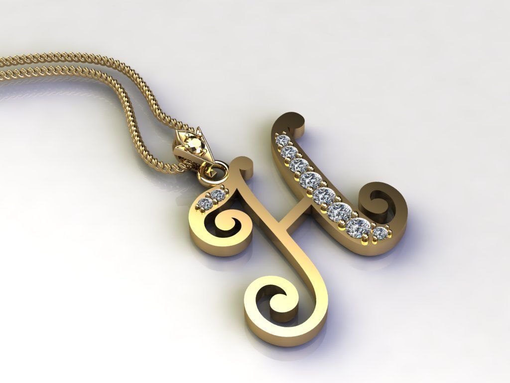 Alphabet Version 2 Letter H 3D print model_4