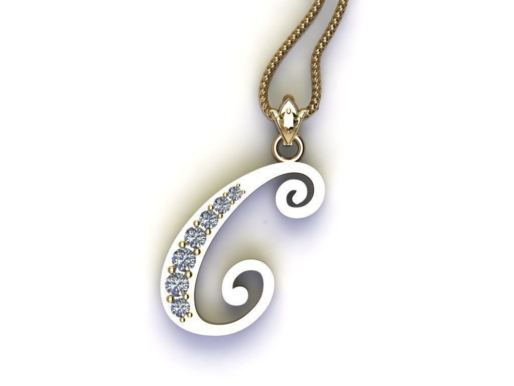 Alphabet Version 2 Letter C 3D print model_2