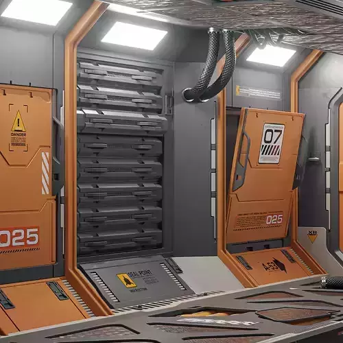 Sci-Fi Corridor Low-poly 3D model Sci-Fi Corridor Low-poly 3D model