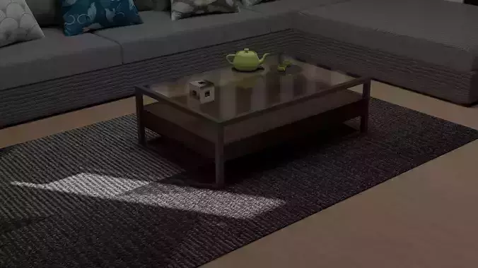 Low poly glass coffee table