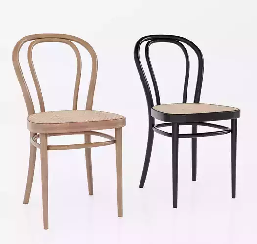 Thonet bentwood dining chair with rattan seat