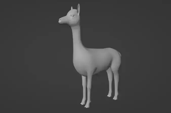 vicuna model with animation and texture  Low-poly 3D model