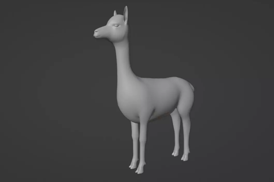 vicuna model with animation and texture Low-poly 3D model