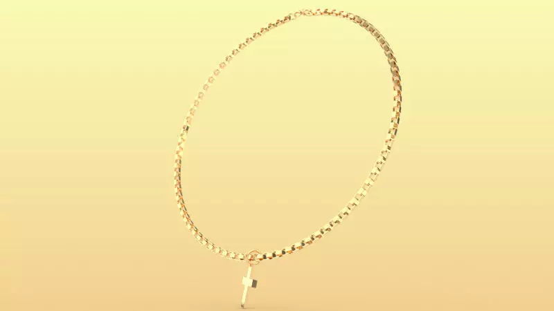 joias colar cruz ouro tendencia 3D print model